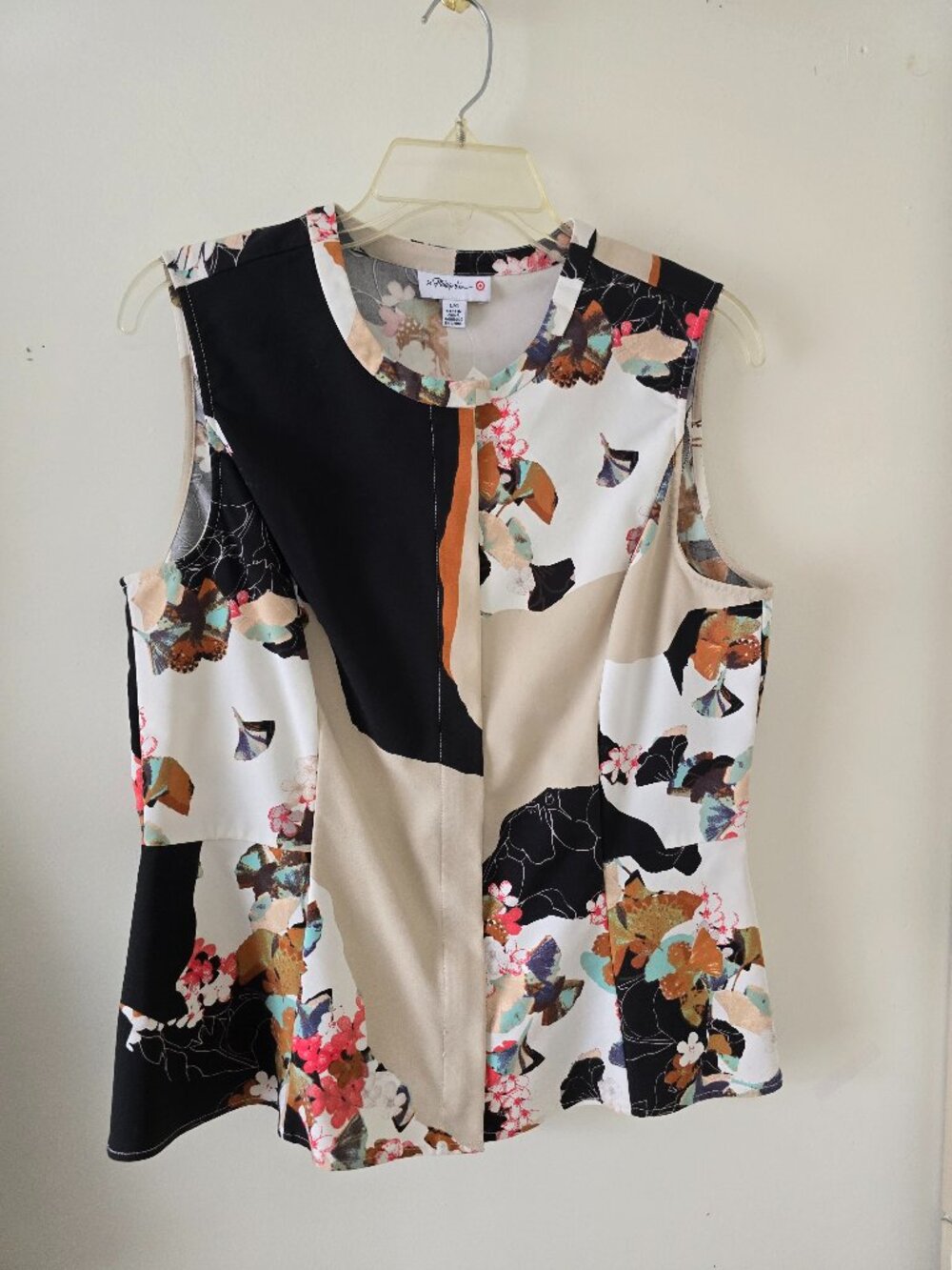 Philip Lim Beige/Black Ladies Summer Top Size Large